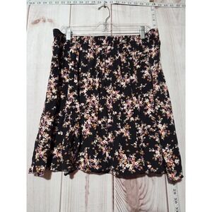 Old Navy Women's Floral Print Skirt Black Pink Orange White XL